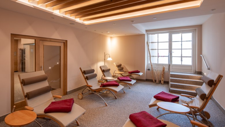 Modern relaxation room with comfort loungers invite you to relax